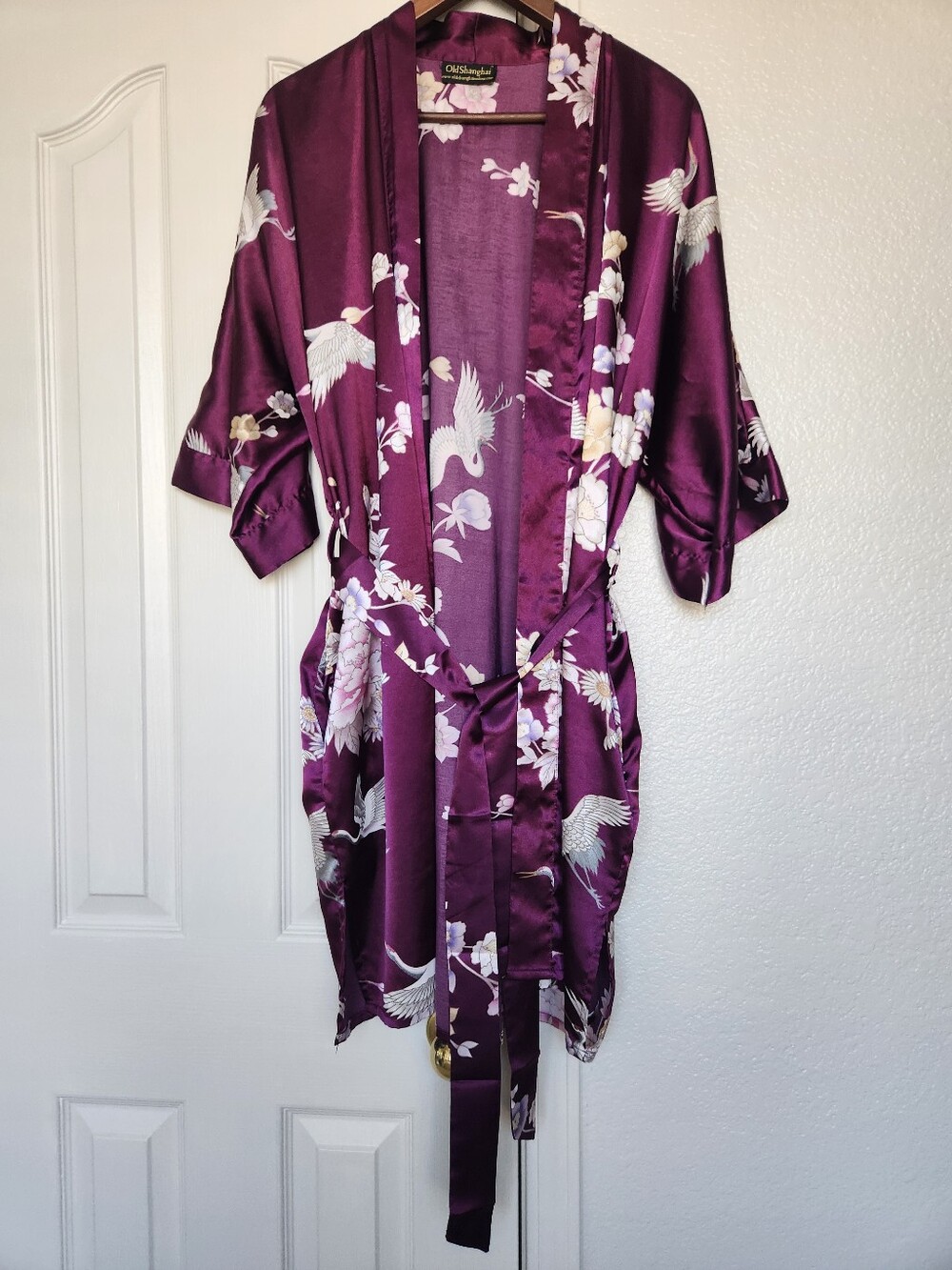 Old Shanghai Silk Kimono Cardigan Robe One Size (S-L)